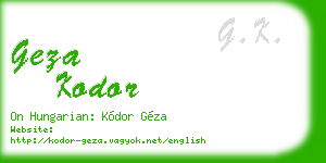geza kodor business card