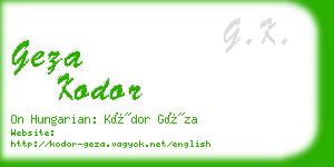 geza kodor business card